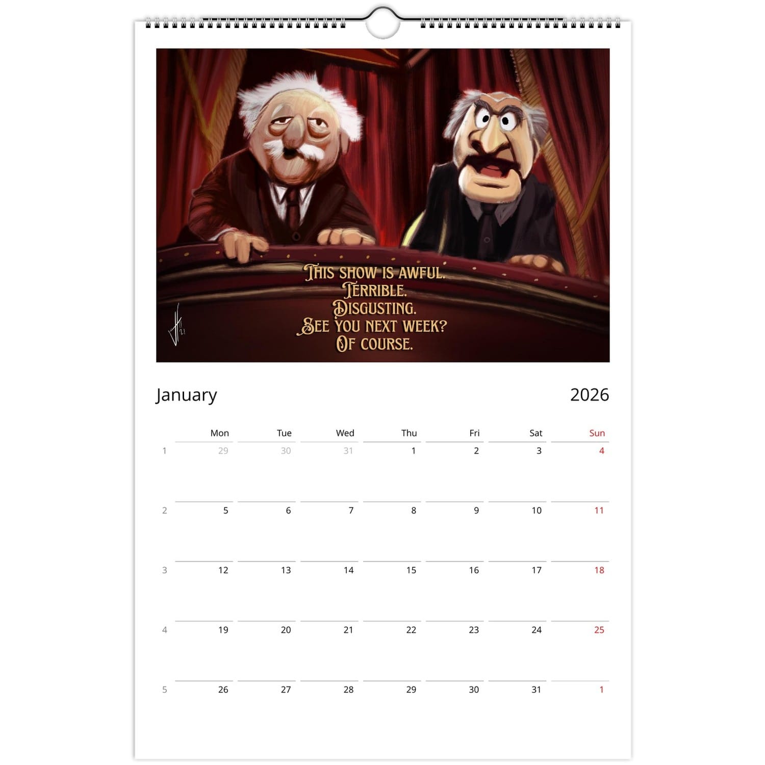 2026 Muppet Calendar