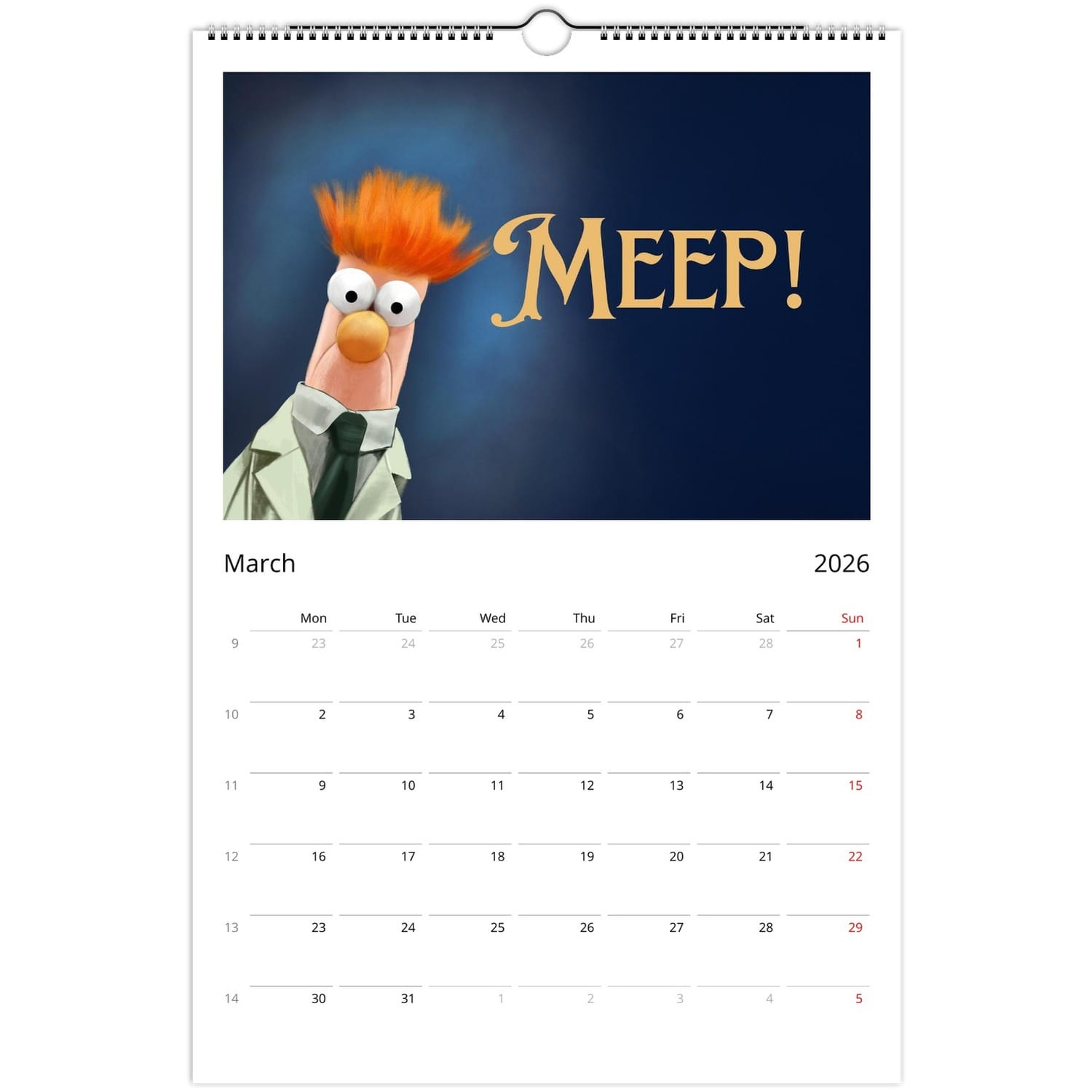 2026 Muppet Calendar